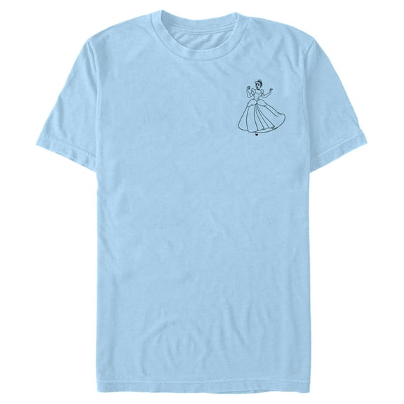 Men's Cinderella Small Line Art Portrait Graphic T-Shirt