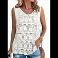 thumbnail image 1 of Camiseta Sin Mangas de Verano para Mujer, , con Cuello en V y Crochet, Color , Talla S, 1 of 8