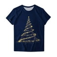 thumbnail image 5 of VKOYWKM Womens Christmas T-Shirts Merry Christmas Tree Print Tees Short Sleeve Loose Fit Xmas Tshirts Crew Neck Classic Xmas Party T Shirts, 5 of 5