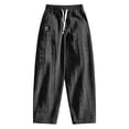 thumbnail image 4 of FINALGANG Mens Solid Color Cable Knit Textured Pants Elastic Waist Drawstring Loose Fit Small Label Accent Casual Trousers For Daily Wear Comfort Fashionable Bottoms, 4 of 4
