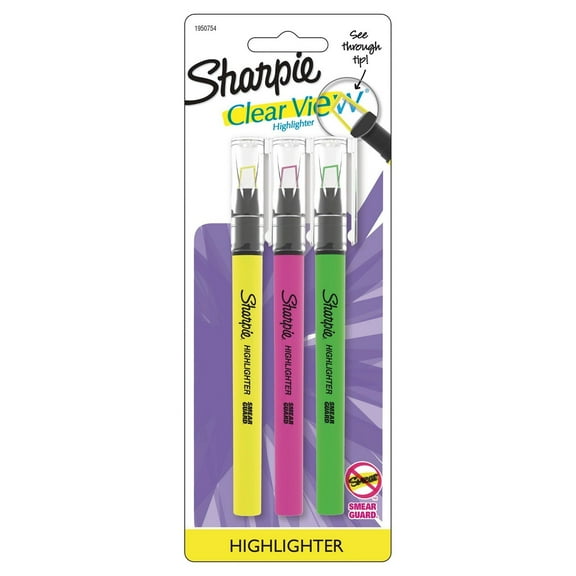 Sharpie Clear View Highlighter with See-Through TipChisel Tip3ct - Multicolor Ink