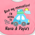 thumbnail image 4 of Inktastic Book My Reservation I'm Going to Nana and Papa's Boys or Girls Baby Bib, 4 of 4