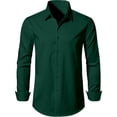 thumbnail image 2 of JTieacloth Classic Fit Shirt Comfortable Business Casual Long Sleeve Button Down Shirt For And Daily Wear Wrinkle Free Button Down Shirt Green, 2 of 3