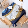 thumbnail image 2 of Blue Gold Wave Marble Pattern Square Tablecloth,Waterproof Square Table Cover,Wipeable Spillproof Washable Table Cover for Home Kitchen Party Decor 42"X42"(107x107cm), 2 of 6