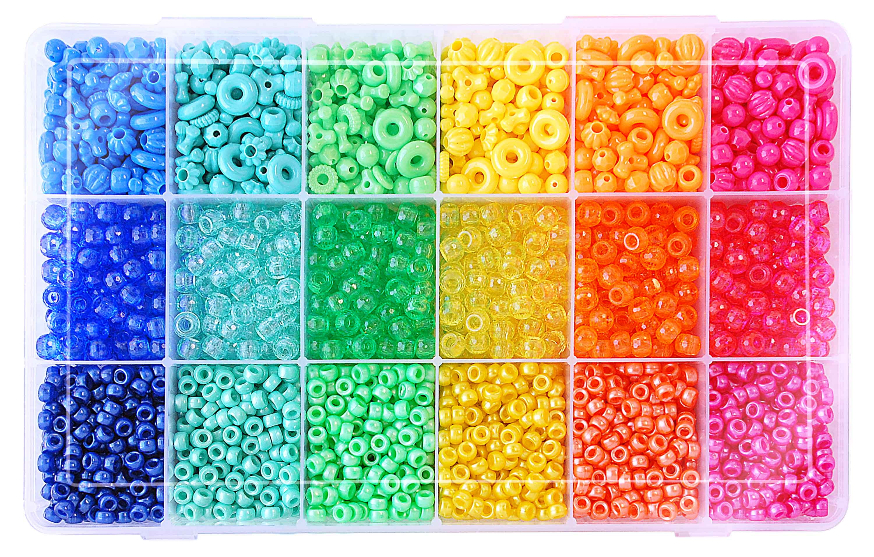Hello Hobby - Rainbow Craft Bead Box - 3200 Pieces - USHH6671