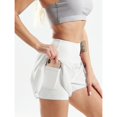 thumbnail image 2 of Deliqiba High Waisted Shorts for Women for Running Athletic Workout Gym with Pockets Liner White XL, 2 of 6