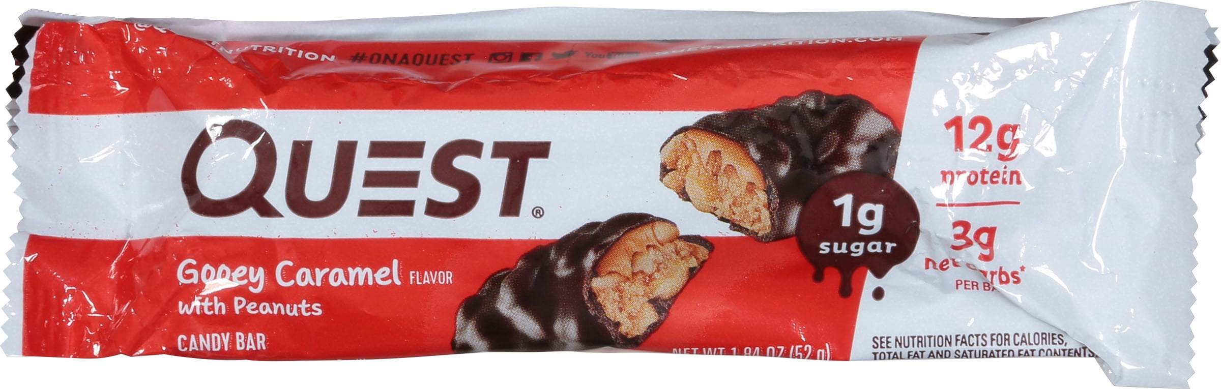 Quest Bar Low Carb - Gooey Caramel With Peanuts Candy Bar 1.84 Oz