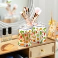 thumbnail image 3 of Yayeee 2 Pack Qtip Holder Bathroom Cotton Swab Canister with Lid Clear Dispenser Set, White Vegetables Pattern, 3 of 6