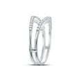 thumbnail image 3 of 14kt White Gold Womens Round Diamond Ring Guard Wrap Enhancer Wedding Band 1/4 Cttw, 3 of 4