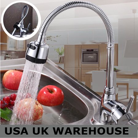 Single Handle Sprayer Kitchen Sink Faucet 360 Rotatable Pull Down
