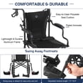 thumbnail image 4 of Silla de ruedas ultraligera Medwarm para adultos y niños. Peso: solo 10 kg. Silla de ruedas plegable con frenos de mano, reposapiés desmontables, reposabrazos abatibles y ruedas traseras de 30 cm. Col, 4 of 5