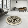 thumbnail image 4 of Ahgly Company Machine Washable Indoor Round Transitional Vanilla Gold Area Rugs, 4' Round, 4 of 7