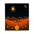 thumbnail image 2 of Cozy Flannel Blanket with Serene Nighttime Landscape Design - Soft Warm Perfect for Sofa Travel Bed or Chair, 2 of 5