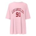 thumbnail image 3 of Womens Fashion Round Neck Short Sleeved Letter Printed T Shirt Top Long T Shirts for Leggings for Women Long Sleeved Tops Womens Swim Tee Plain Tees for Women Long Sleeve Heat Womens Swim Workout Tees, 3 of 3