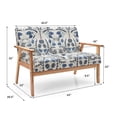 thumbnail image 2 of Gymax Modern Fabric Loveseat Sofa Couch Upholstered 2-Seat Wood Armchair Blue Floral, 2 of 10