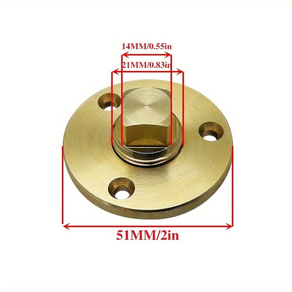 1pcs Marine Grade Copper Drain Plug 1 Inch Threaded Boat Bilge Outlet with Flange Sealing Cap for Yachts Deck Hardware Accessory