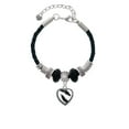 thumbnail image 2 of Delight Jewelry Silvertone Enamel Zebra Print Heart Mom Celtic Knot Leather Bead Bracelet, 7"+2" Extender, 2 of 4