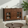 thumbnail image 3 of Simpli Home Artisan 54 inch Wide Solid Wood Transitional Sideboard Buffet in Russet Brown, 3 of 14