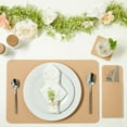 thumbnail image 2 of Felt Table Placemats Set of 8 for Dining Table and Kitchen Decor with Drink Coasters and Cutlery Pouches (Beige, 24 Pieces), 2 of 8