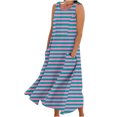 thumbnail image 2 of FcBaudy Robe Sans Manches Col Rond, Robes d'Été pour Femmes, Robes Femmes Robe Longue Imprimée Sans Manches et en Lin Col Rond Robe Femmes, 2 of 5