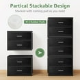 thumbnail image 3 of Stackable Storage Drawers Closet Organizers and Storage Fabric 2 Drawer Dresser for Bedroom Set of 2 Black Modern Black, 3 of 16