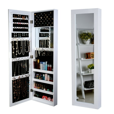 - Organizedlife Wall Mounted Mirror Jewelry Cabinet Organizer Jewelry Display Case Wood White