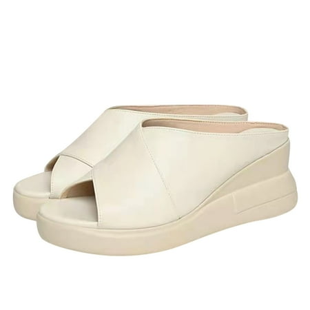 

LEEy-World Sandals Women Summer Wedge Sandals for Women Bohemia Beach Platform Shoes Comfortable Open Toe Walking Sandal
