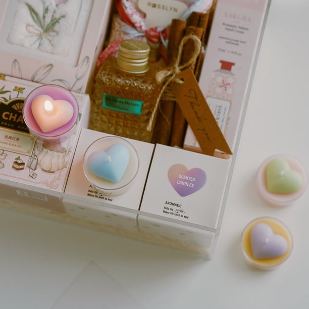 Velas En Forma De Corazón Juego de velas perfumadas redondas de 1 pieza con forma de corazón para decorar fiestas de cumpleaños y aromaterapia en el hogar. JASKFLY