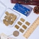 thumbnail image 3 of 1 caja de 36 amuletos de tarot dorados con forma de luna, sol y estrella. Amuleto rectangular de la suerte., 3 of 6
