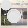 thumbnail image 3 of Ambesonne Forest Place Mats Set of 4, Lake Natura Netherlands, Standard Size, Green Purplegrey, 3 of 6