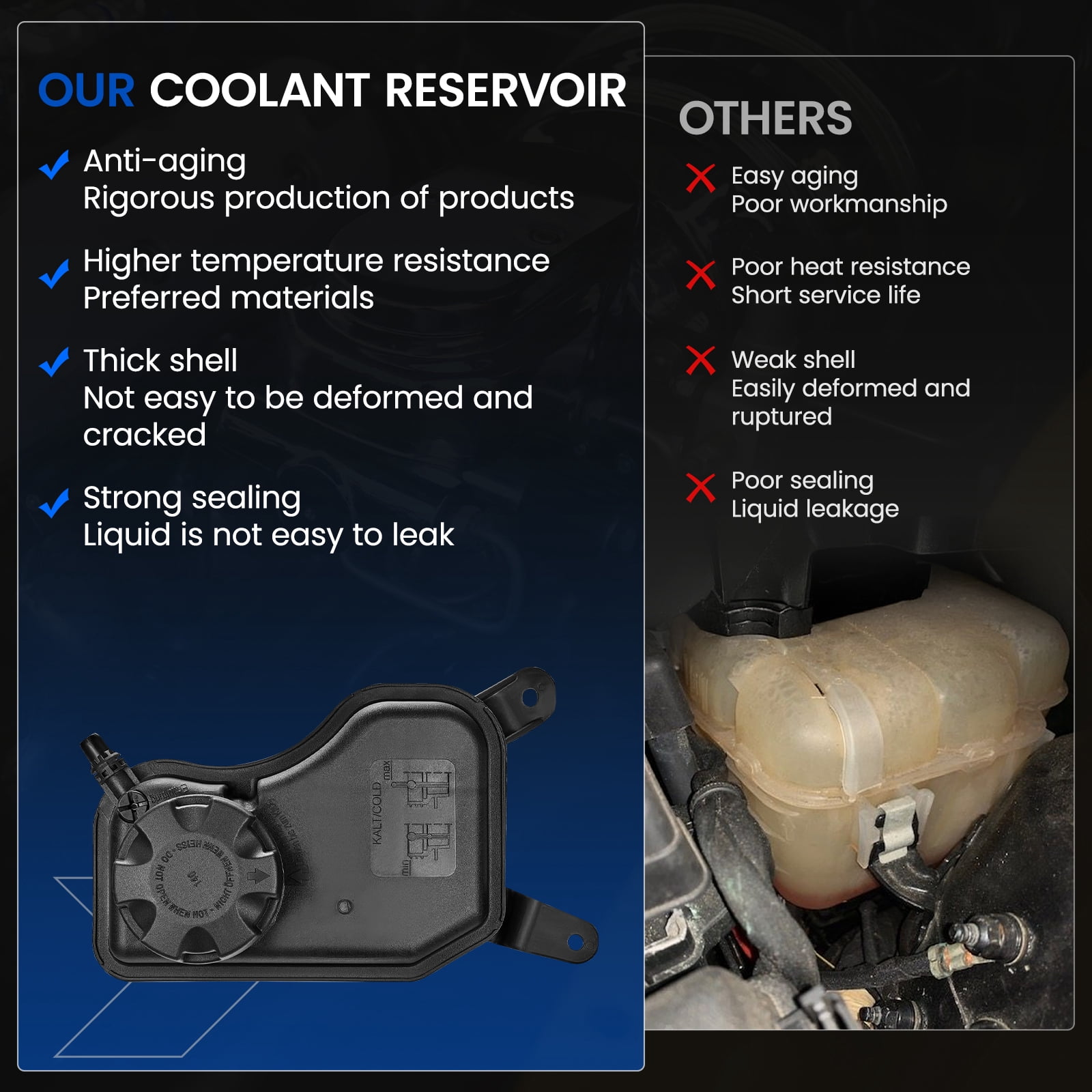 SPEEDWOW Engine Coolant Expansion Reservoir Overflow Tank for BMW 128i 135i 323i 325i 325xi 328i 328xi 330i 330xi 335i 335is 335xi xDrive Z4 X1 1 Series M 2.0L 3.0L l4 l6