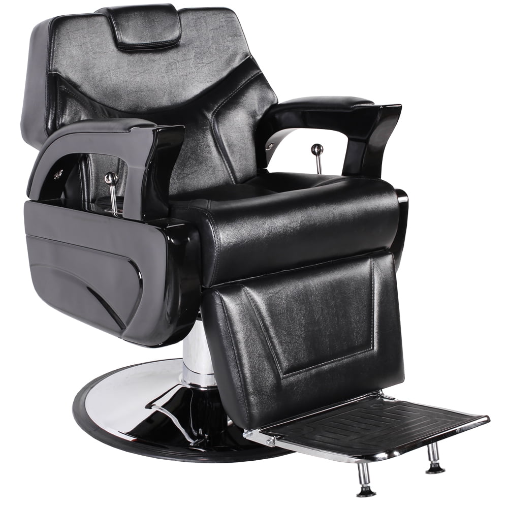 CLEMENT HeavyDuty Professional Reclining Barber Black Chair BC30BLK