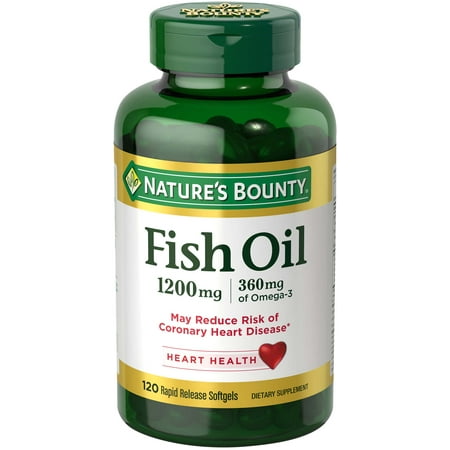 Nature's Bounty Fish Oil Omega-3 Softgels, 1200 mg + 360 mg Omega-3, 120