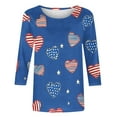 thumbnail image 5 of Gamivast Womens Clothing 4Th of July Outfits for Women,3/4 Sleeve Crew Neck T-Shirt Tunic Tops Blouses, Fashion Print Tee Shirt Independence Day Shirts Blue XXL My Order History Online, 5 of 5