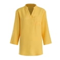 thumbnail image 3 of QGJZVUNL Business Casual Outfits for Women V Neck Shirts with Chest Pockets Dressy Wotk Tops Size XL, 3 of 7