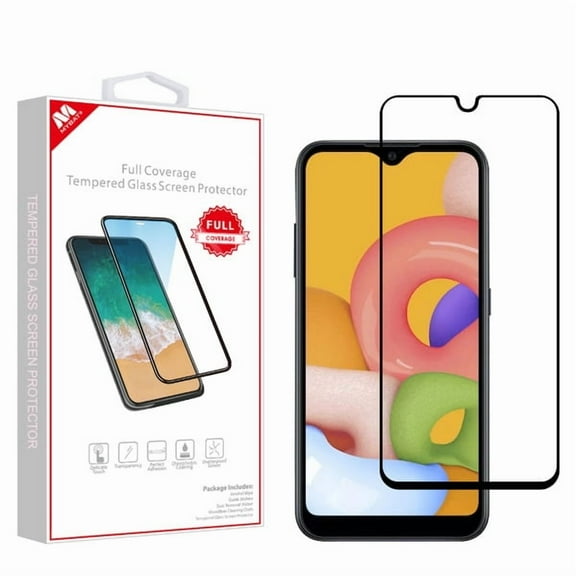 Samsung Galaxy A01 Shockproof Tempered Glass LCD Screen Protector FULL COVERAGE Guard 9H 3D Premium Protect Film, High Clear, Anti-Fingerprint, Anti-Scratch for Samsung Galaxy A01