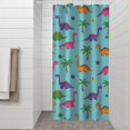 thumbnail image 2 of Light Blue Dinosaur Palm Pattern Shower Curtain 36"x72" ,Bathroom Decorative Shower Curtains Set with 12 Hooks,Modern Waterproof Washable Shower Curtain, 2 of 6