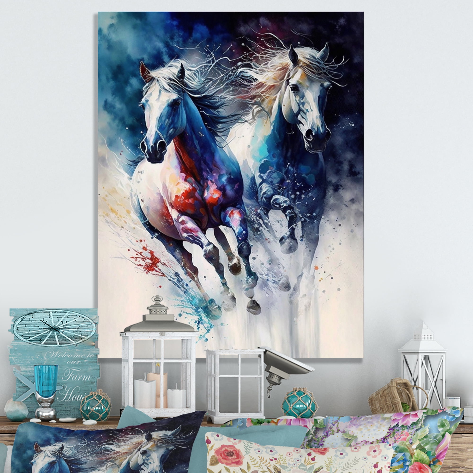 Designart Horses Running III Canvas Wall Art