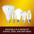 thumbnail image 5 of GE Relax LED Light Bulbs, Soft White, Clear Finish Bent Tip Shape Bulb, 60 Watt Replacement, Candelabra Base, Dimmable (2 Pack), 5 of 9