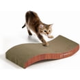 thumbnail image 2 of CAPHAUS Cat Scratcher Lounger, Reversible Scratcher, Durable & Long-Lasting, Large Cat Scratching Pad, Cat Scratching Board, Scratch Pad for Indoor Cats, Curved, Brown, 2 of 10