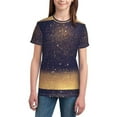 thumbnail image 3 of Wukai Gold Black Glitter Youth Unisex Short Sleeve T-Shirt for Boys, Girls, Teens, and Kids-Small, 3 of 7