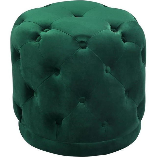 Meridian Furniture Harper Ottomane/tabouret Contemporain en Velours Vert