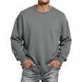 thumbnail image 4 of Leidass Mens Oversized Crewneck Fleece Sweatshirt Long Sleeve Pullover Fall Winter Casual Work Top Gray S, 4 of 7