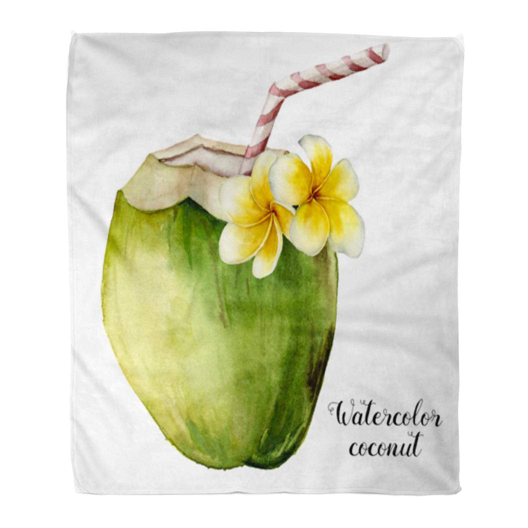 My Daily Tropical Flowers Watercolor Throw Blanket Polyester Microfiber Lightweight Couch Bed Blanket 50x60 inch 