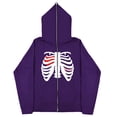 thumbnail image 1 of Sudadera con esternón oscura Y2K europea y americana, sudaderas con capucha para hombres y mujeres, pareja gótica, sudadera con cremallera larga de gran tamaño Harajuku, 1 of 5