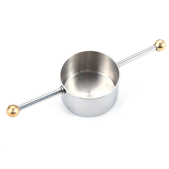 BE-TOOL 30ml Stainless Steel Round Head Whisky Measuring Device with Handle Bar Jiggers Measure Mixing Wine Liquids Silver