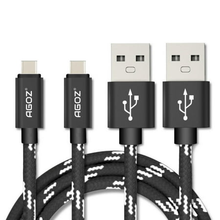 Blackberry Charger Usb 2 Pack 10ft Extra Long Durable Type-C Reversible FAST Charging Charger USB Data Sync Cable Cord For BlackBerry KEYone, Key2, Motion ()