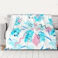 thumbnail image 5 of YFYANG Lightweight Warm Flannel Blanket, Blue Abstract Watercolor Throw Blanket for Bed, Sofa, Travel, Camping, 50"x40", 5 of 7