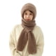thumbnail image 1 of CAIROYAR Bufanda y gorro a prueba de viento con protección para los oídos integrada de punto grueso CREMA :✨ de гο м√, 1 of 7