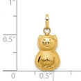 thumbnail image 3 of 14K Yellow Gold Satin & Polished 3D Cat Charm Pendant, 3 of 7